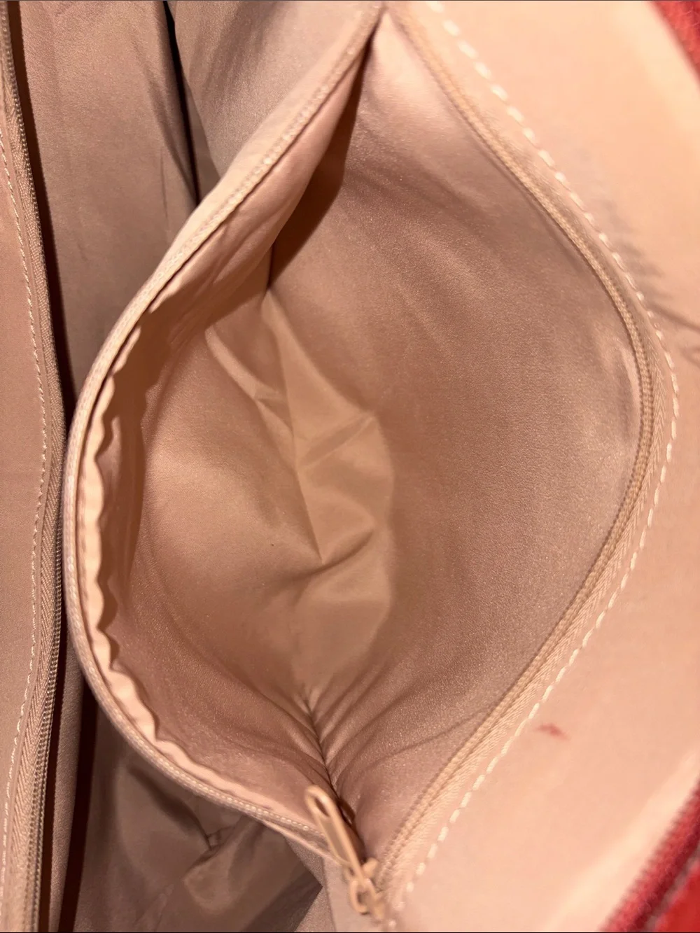 Nine West Red Pebbled Tote with Gold Logo Charm